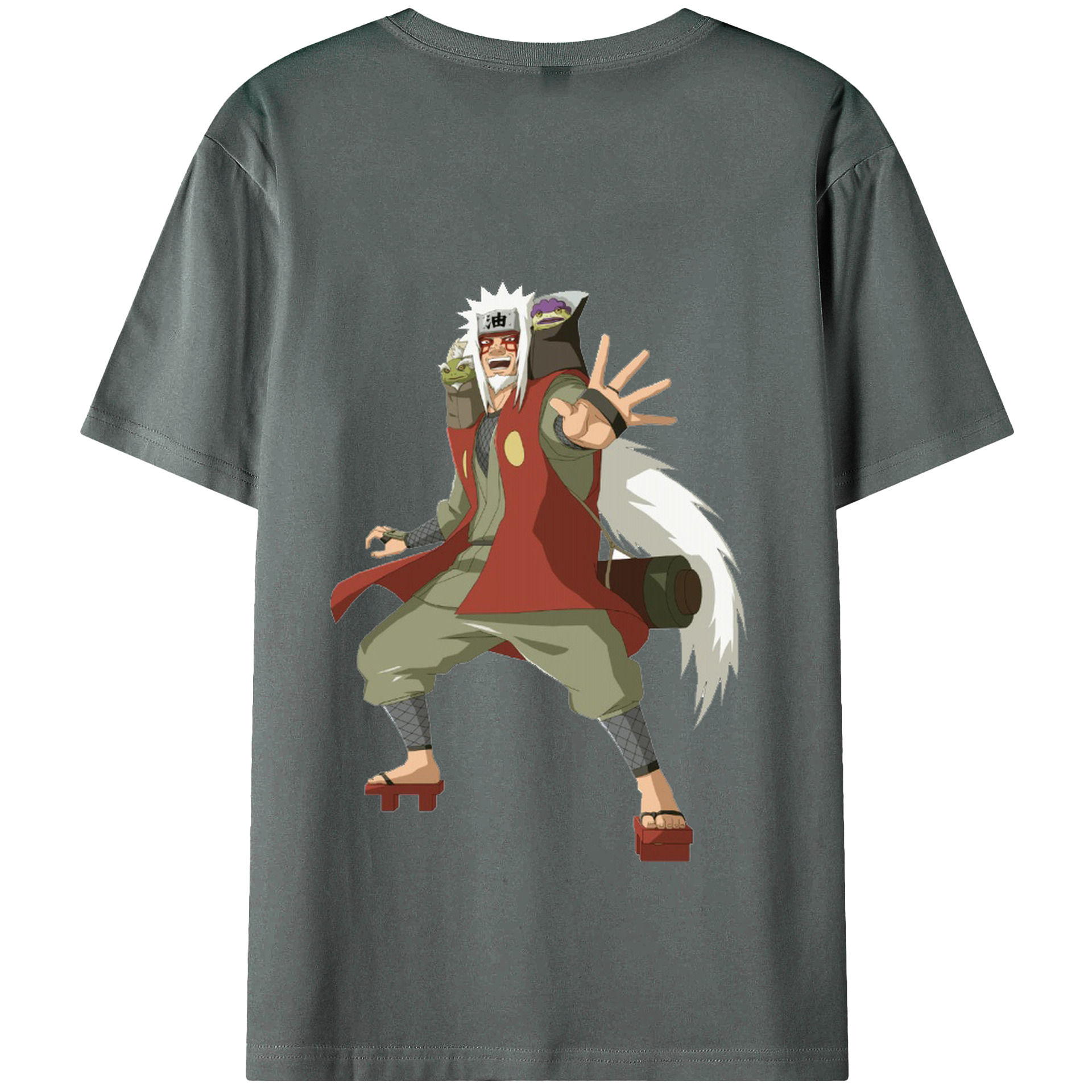 （画像用） NARUTO -ナルト- 自来也（じらいや） Jiraiya 綿100％半袖Tシャツ（背面プリント）